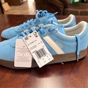 adidas VL Court 2.0 Blue and White Sneakers